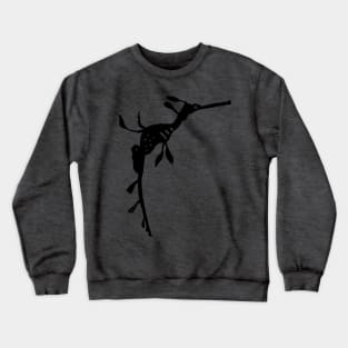 Weedy sea dragon (Phyllopteryx taeniolatus) silhouette Crewneck Sweatshirt